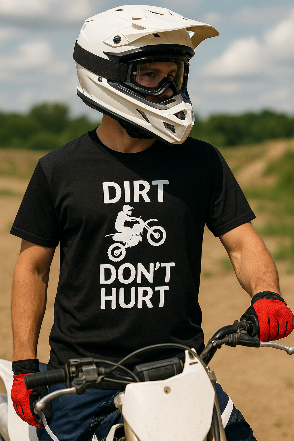 Dirt Don’t Hurt” T-Shirt – Bold Motocross Style